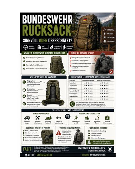 Bundeswehr Rucksack Checkliste – laminiert & einsatzbereit