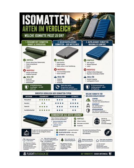 Isomatten Arten im Vergleich Checkliste – laminierte Premium-Version