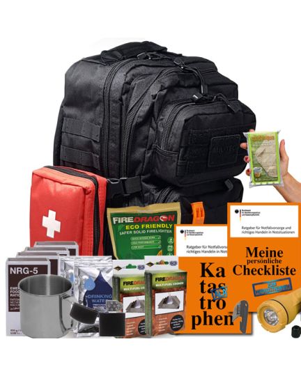 BBK Notfallrucksack, Notfallrucksack Familie sw - Der empfohlene Überlebensrucksack von PrepBag