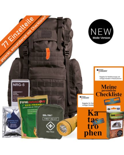 BBK Notfallrucksack Krisenvorsorge, Notfallrucksack GEN 2 Basic Schwarz von PrepBag