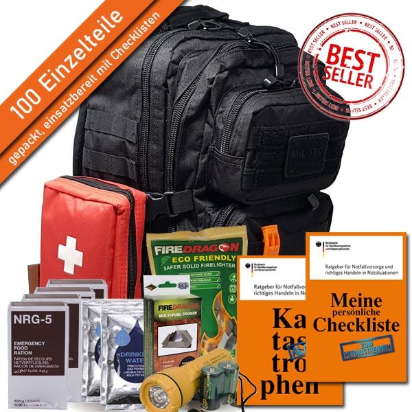 Krisenvorsorge Survival Shop - Notfallrucksack für die Familie: Original  BBK Rucksack für Krisenvorsorge