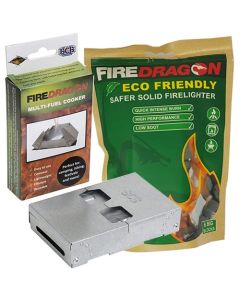 BCB FIREDRAGON Multi-Fuel Kocher - Platzsparender Klappkocher mit 6x27g Trockenbrennstoff