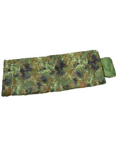 MFH Israel. Pilotenschlafsack Flecktarn - kältezonenfrei und koppelbar, 1.8 kg