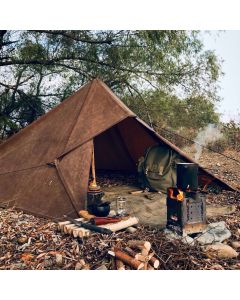 Großes Oilskin Bushcraft Tarp von Bushcraft Spain - Robust & Wasserdicht