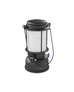 Schwarze Petromax LM500 LED-Laterne mit Tragebügel in Seitenansicht