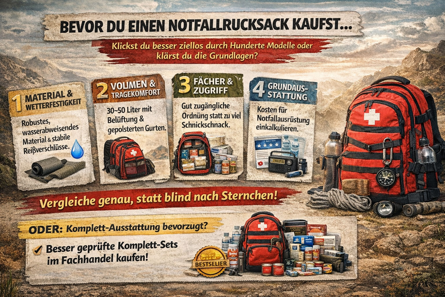 Die 5 besten Notfallrucksäcke auf Amazon