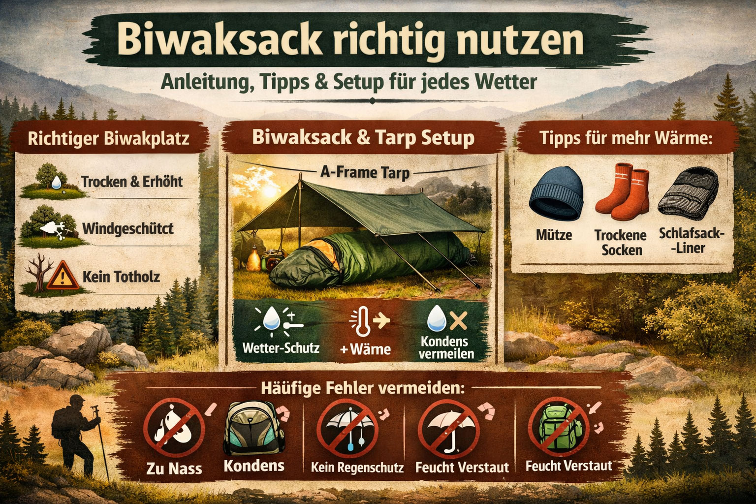 So funktioniert ein Biwaksack in der Praxis