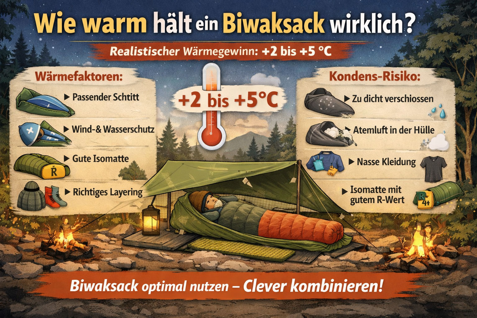 Wie warm hält ein Biwaksack wirklich?