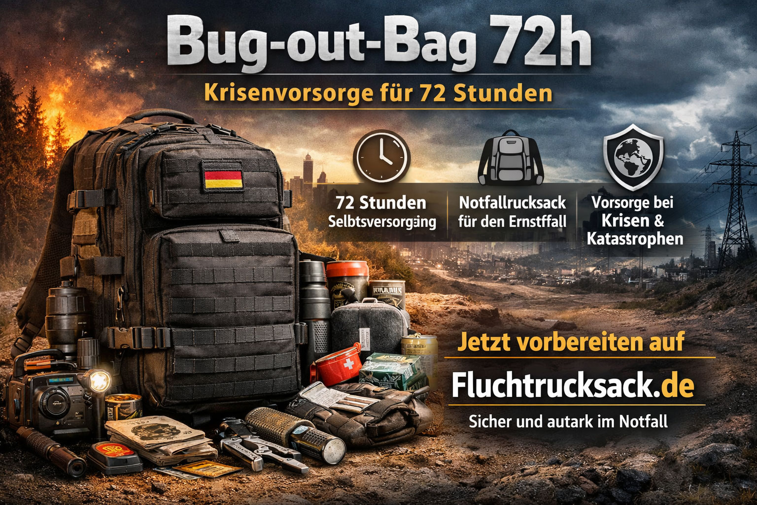 Bug-out-Bag 72h: Der wichtigste Notfallrucksack für Ihre Krisenvorsorge