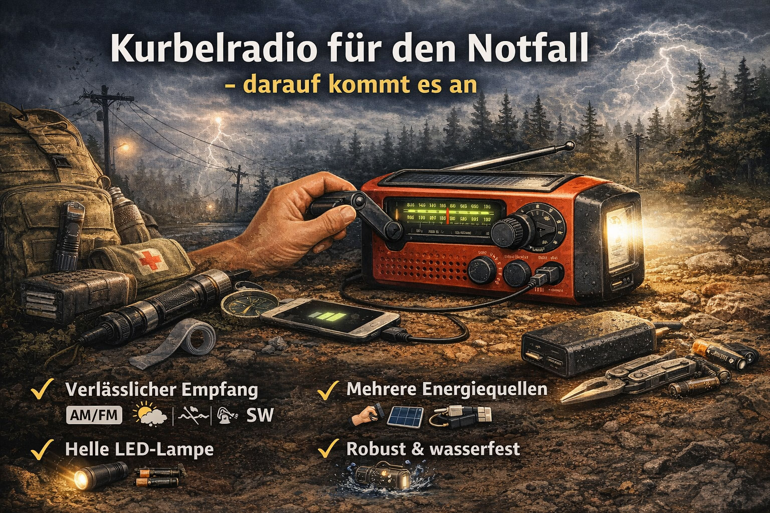 Kurbelradio für den Notfall