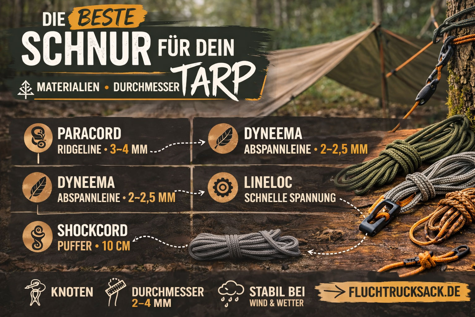 Die beste Schnur für dein Tarp