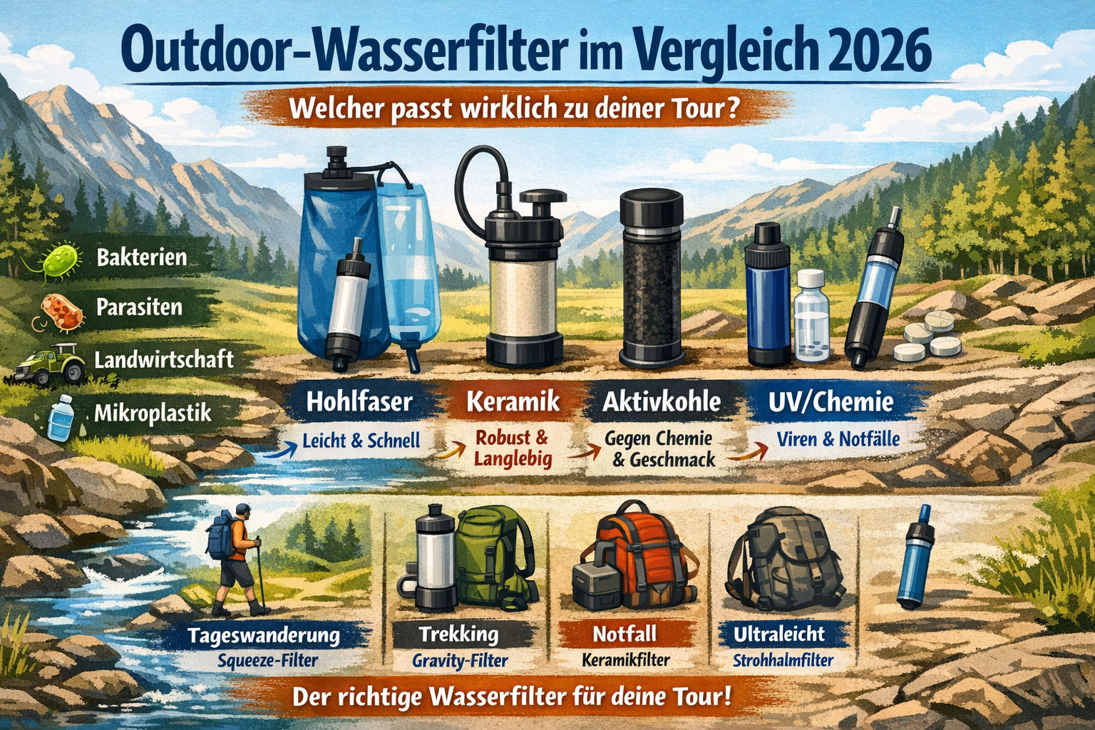 Outdoor-Wasserfilter im Vergleich – welcher passt zu deinen Touren?