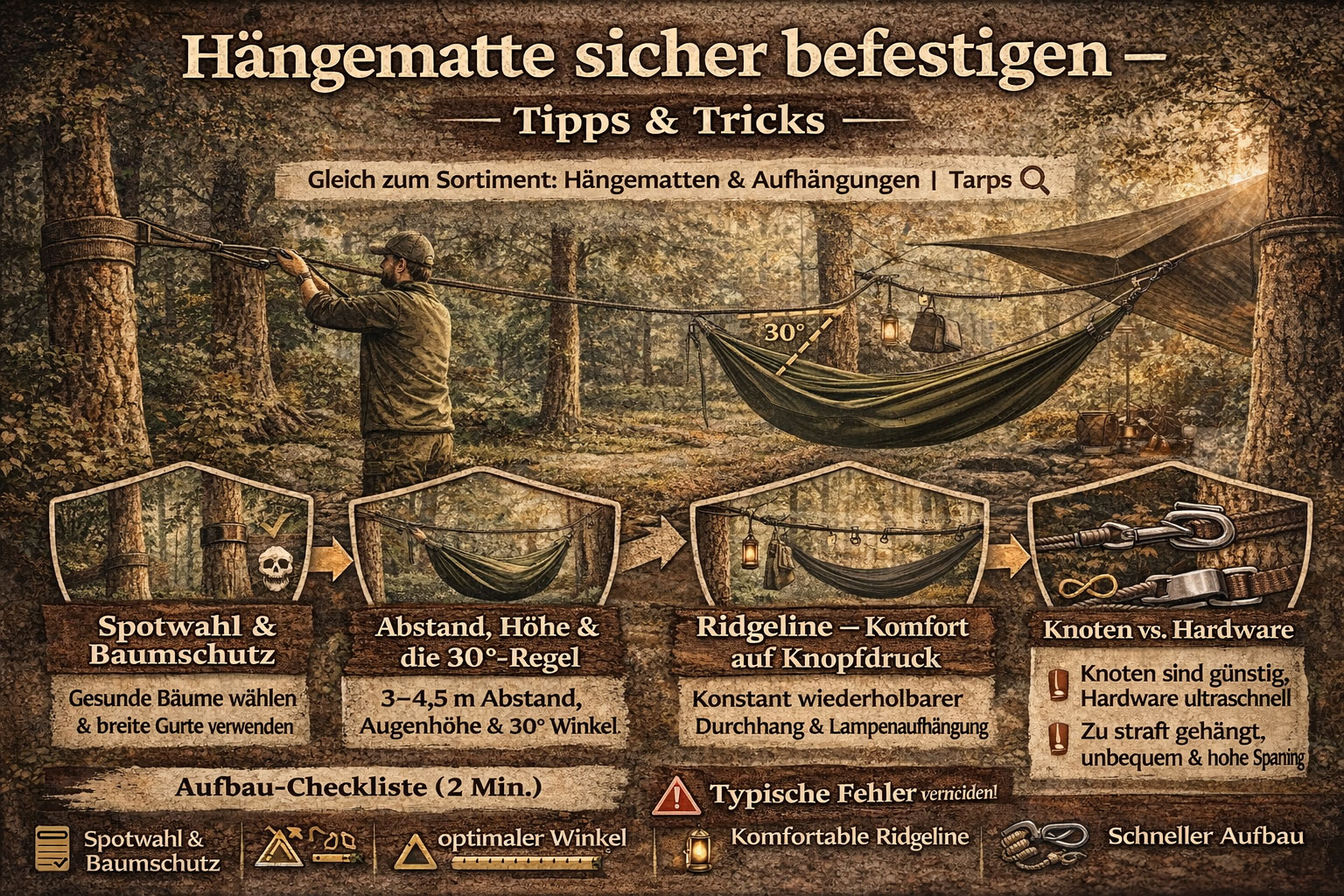 Hängematte sicher befestigen – Tipps & Tricks