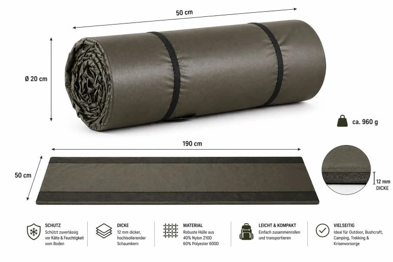 Savotta Iso Schlafmatte Militär – Isomatte für Bushcraft