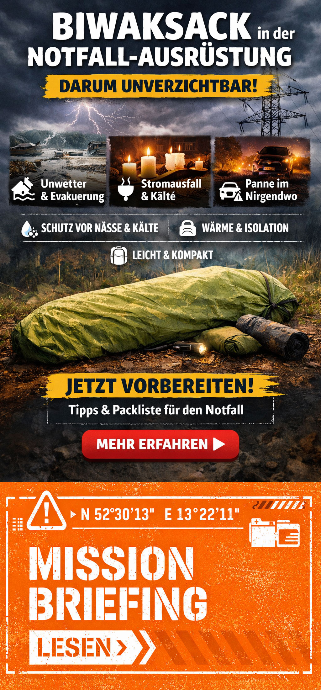 warum ein biwaksack in keiner notfallausrüstung fehlen darf