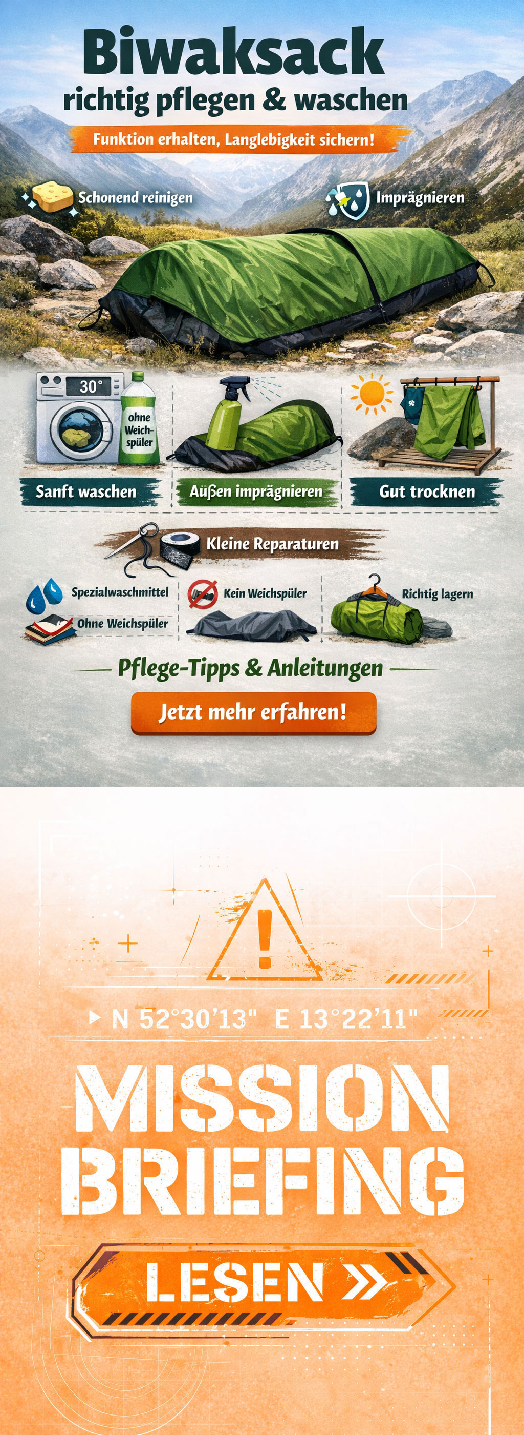 wie pflege ich einen biwaksack richtig