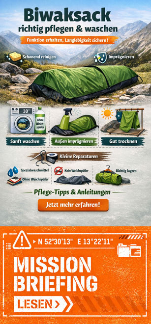 wie pflege ich einen biwaksack richtig