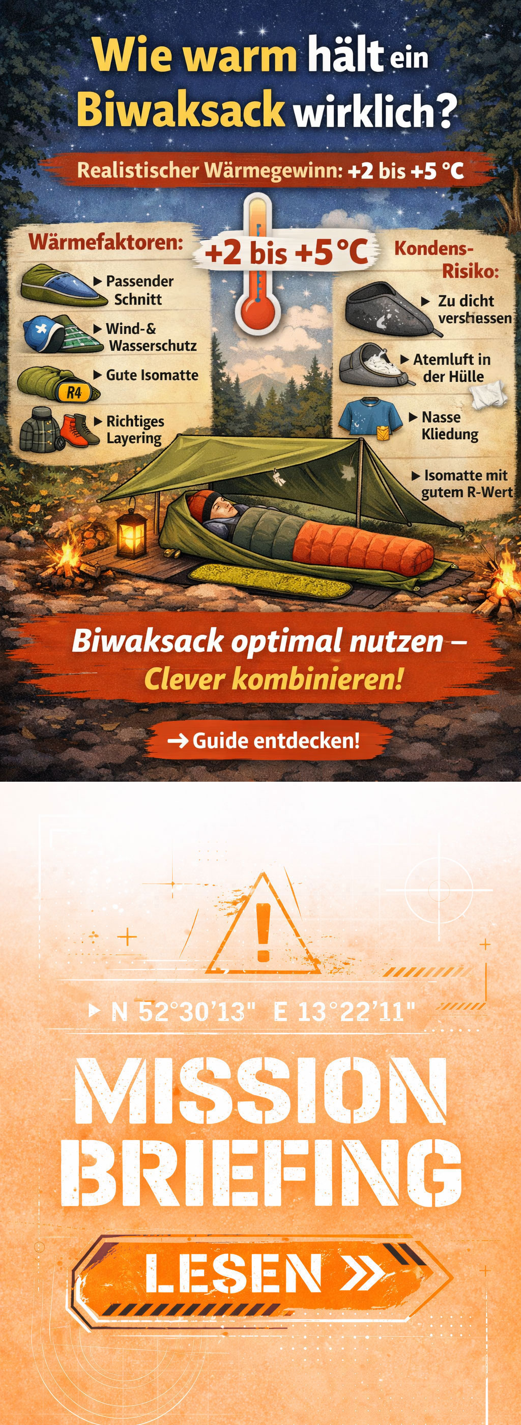 wieviel wärmer wird es durch biwaksack