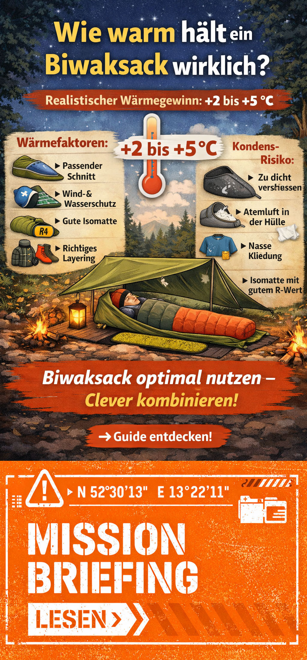 wieviel wärmer wird es durch biwaksack