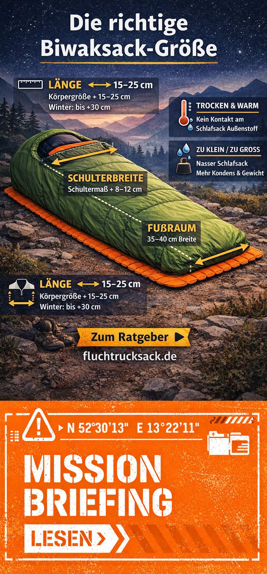 Biwaksack welche Größe ist perfekt