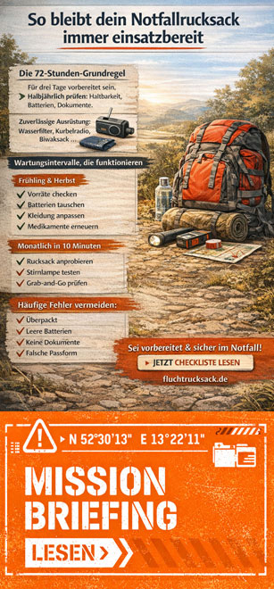 So bleibt dein Notfallrucksack immer einsatzbereit