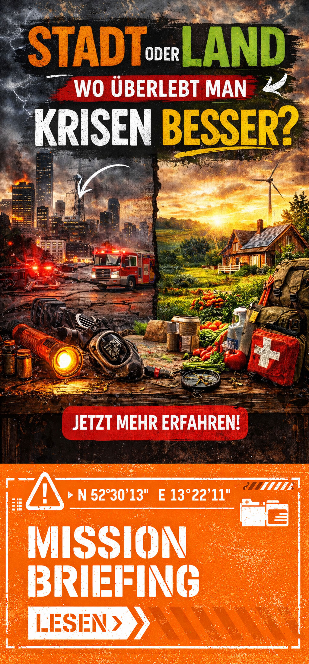 Wo überlebt man Krisen besser, Stadt oder Land