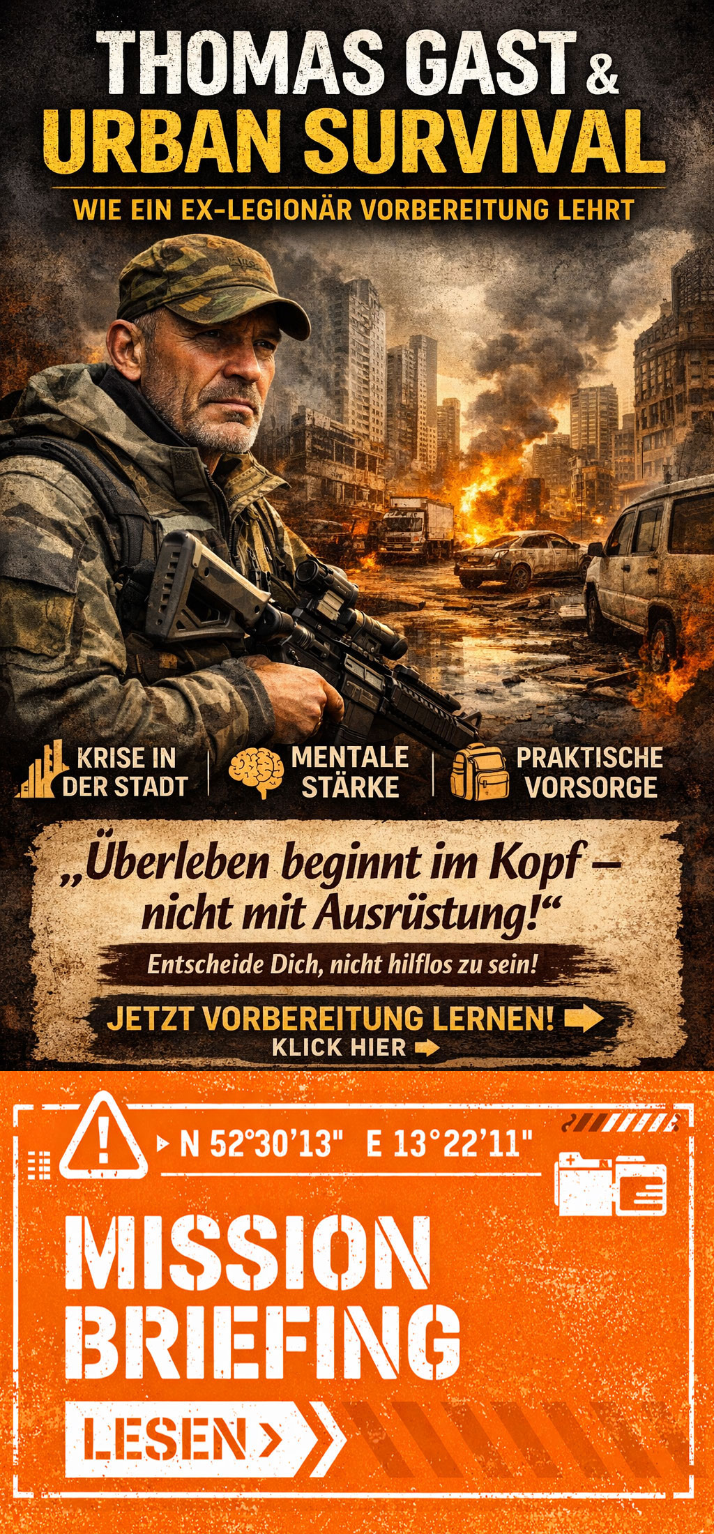 Thomas Gast der Legionär, wie er sich auf die Krise vorbereitet