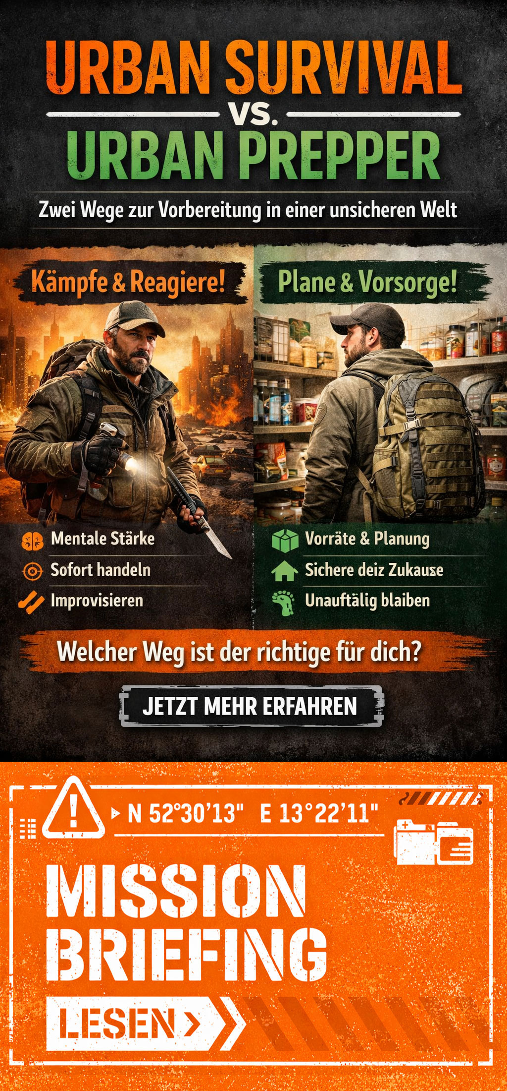 Urban Survival vs Urban Prepper, du brauchst beide