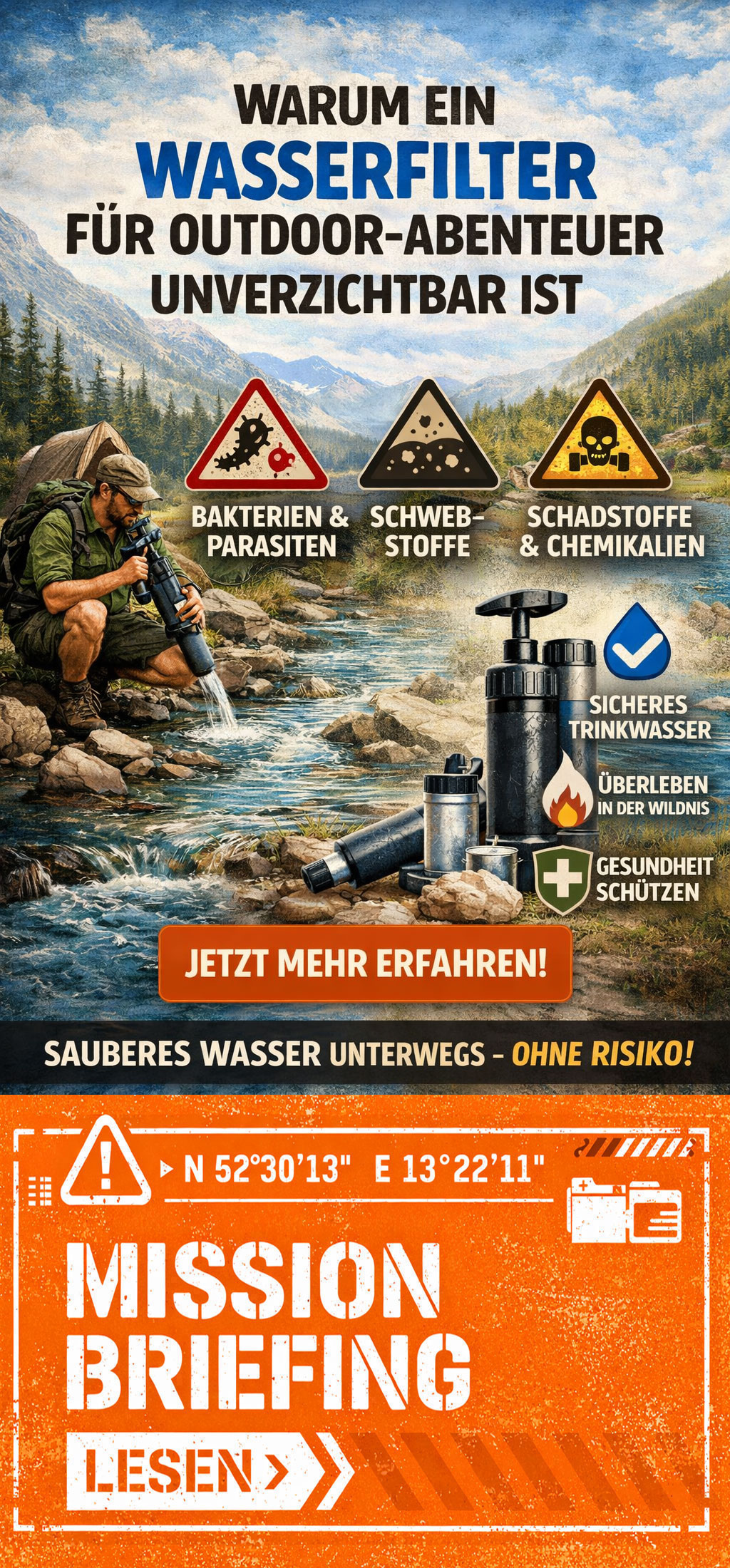 Blogbeitrag Wasserfilter warum er unverzichtbar für Outdoor Abenteuer ist