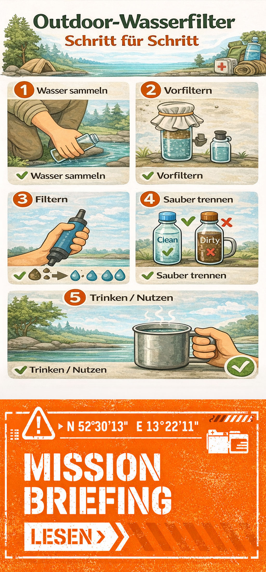 Was filtert ein Wasserfilter Schritt für Schritt