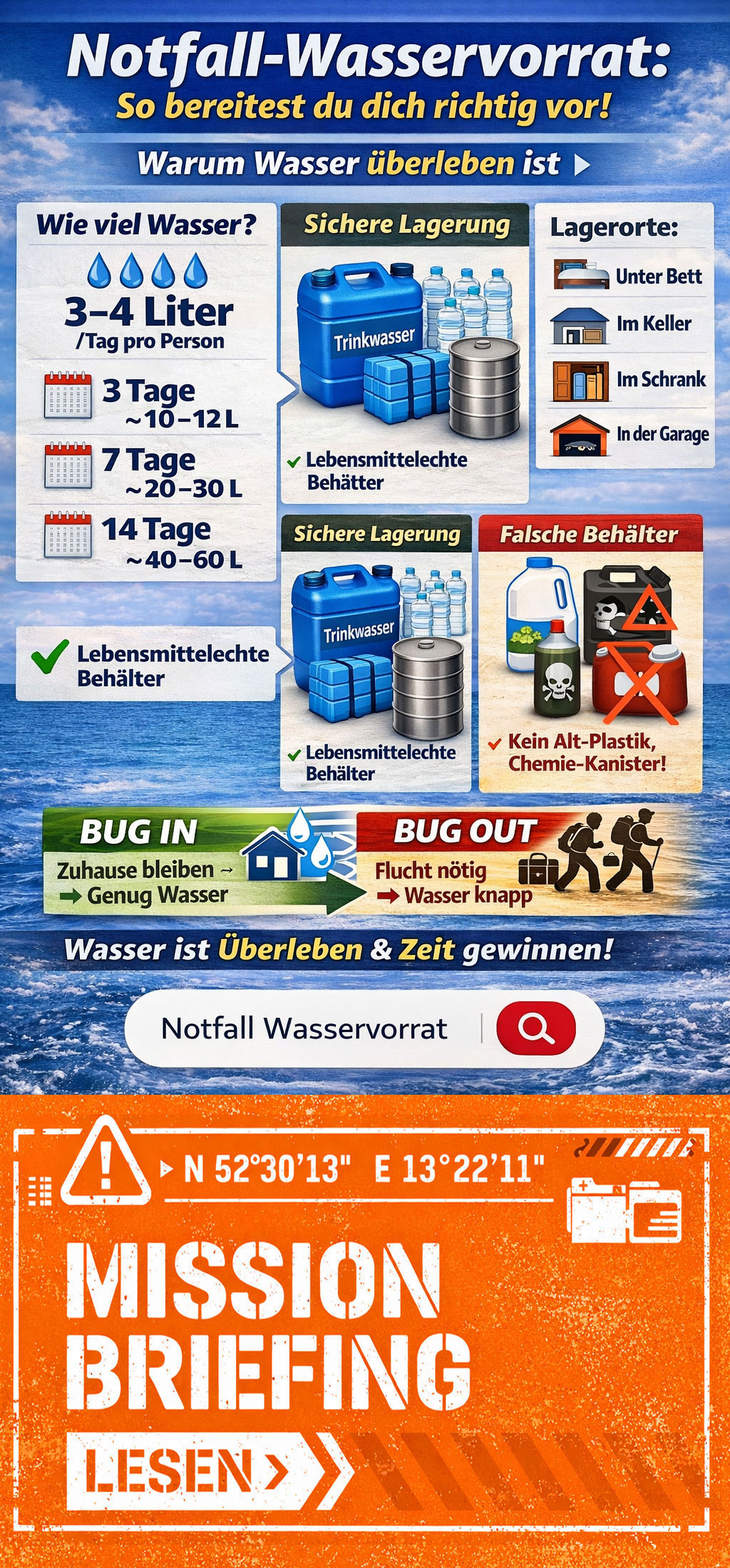 Blogbeitrag wieviel Wasser soll ich lagern pro Person Krisenvorsorge