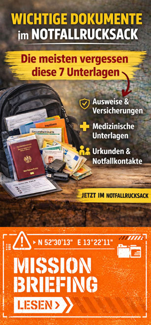 Wichtige Dokumente im Notfallrucksack