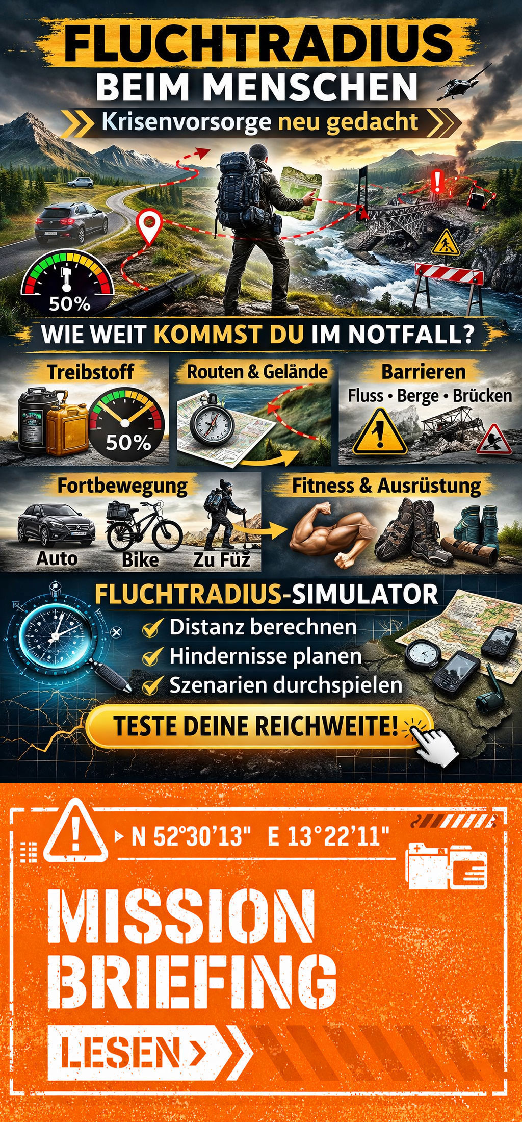 Mission Control - Fluchtradius richtig berechnen