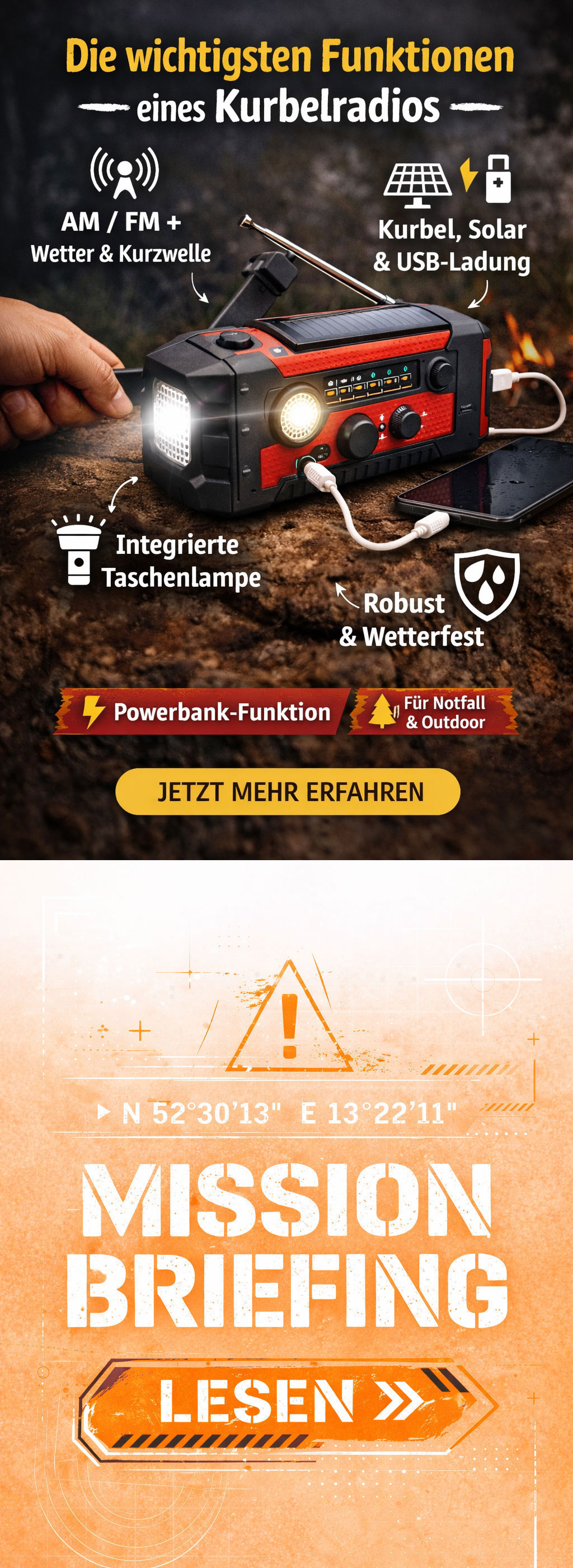 Kurbelradio und seine wichtigsten Funktionen