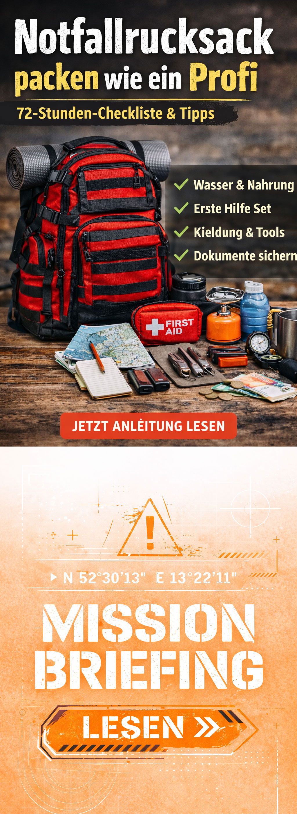 Notfallrucksack packen wie ein Profi