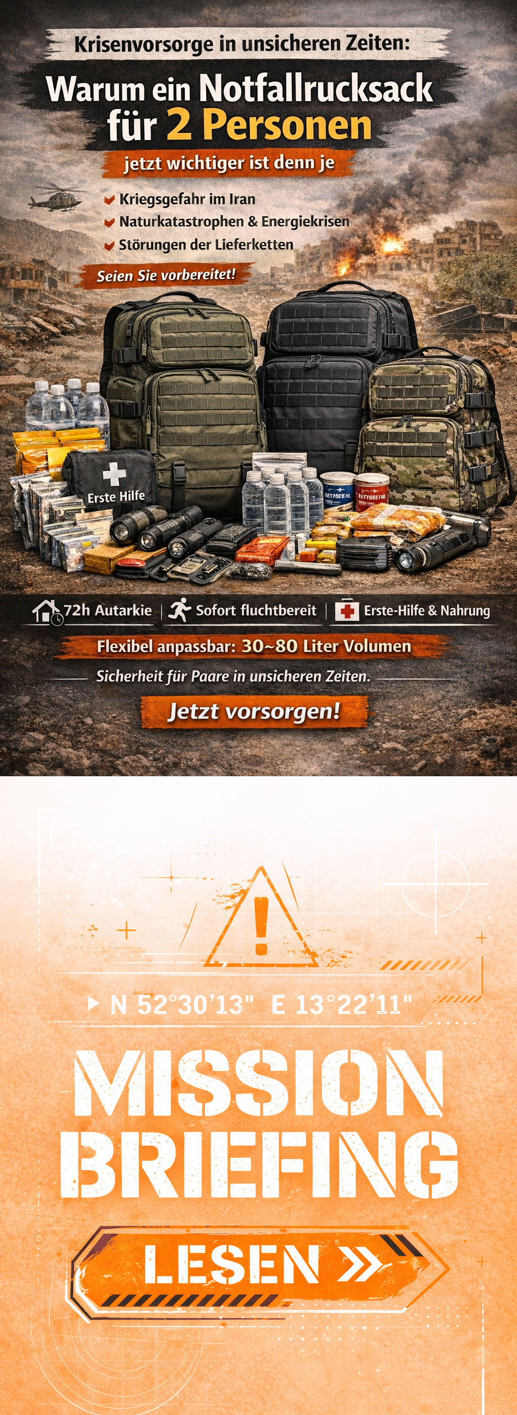 warum ein Notfallrucksack für 2 Personen wichtiger ist