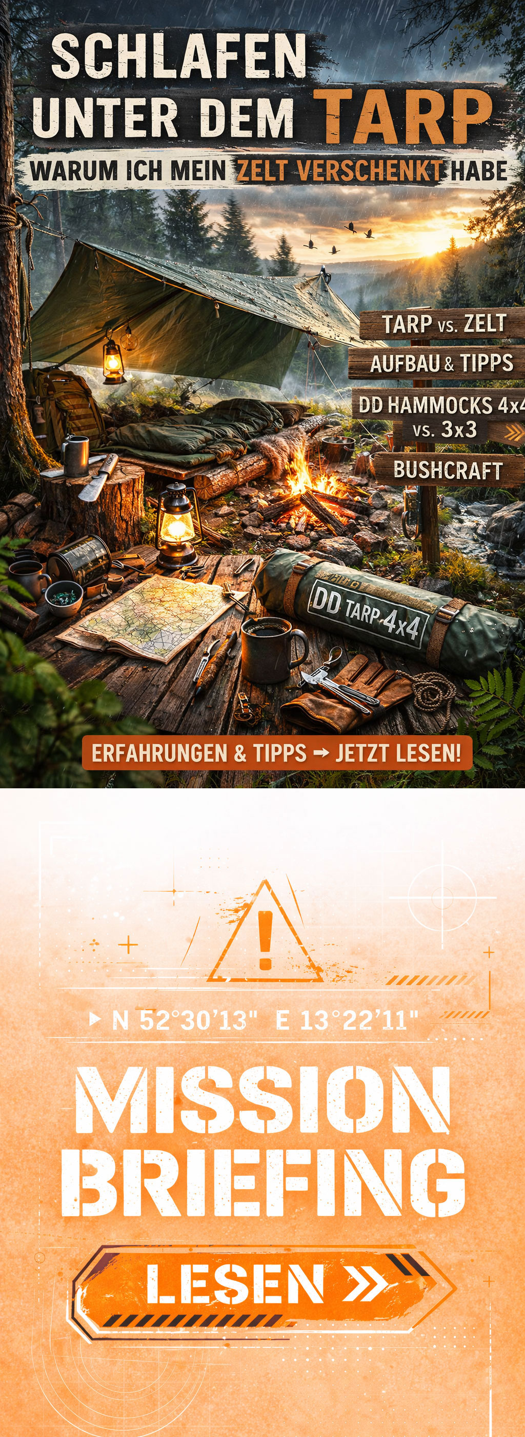 Schlafen unter dem Tarp