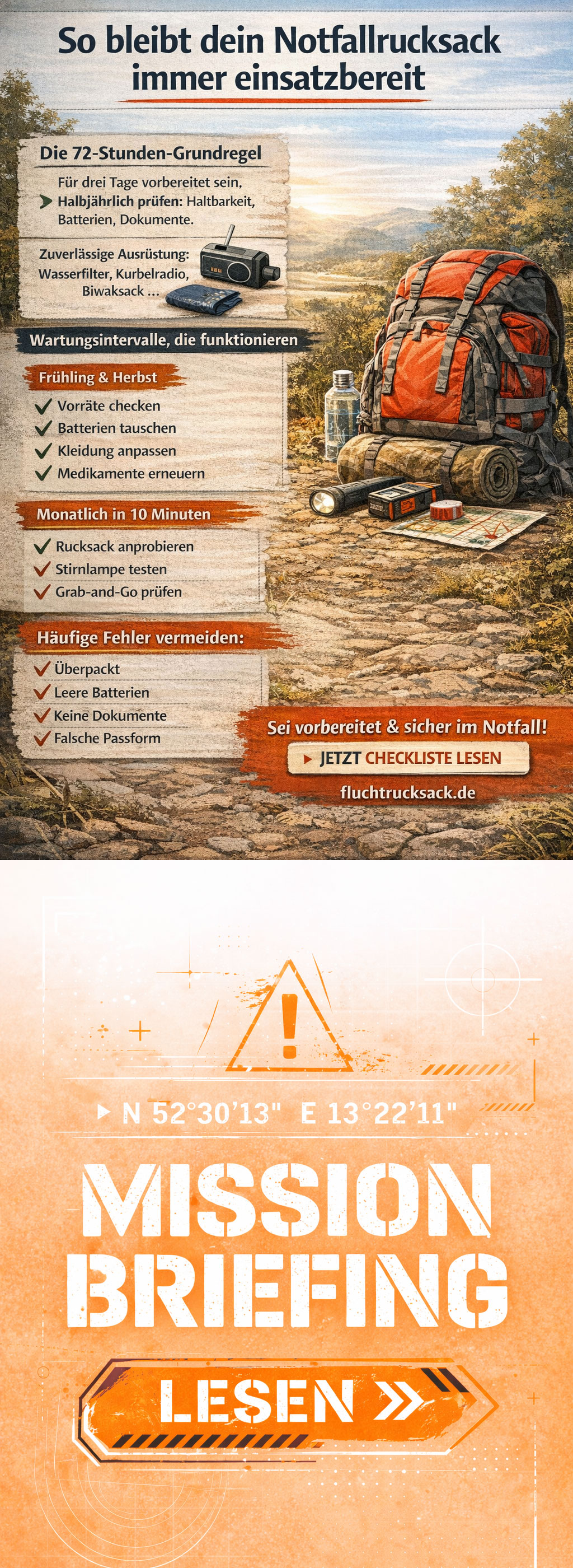 So bleibt dein Notfallrucksack immer einsatzbereit