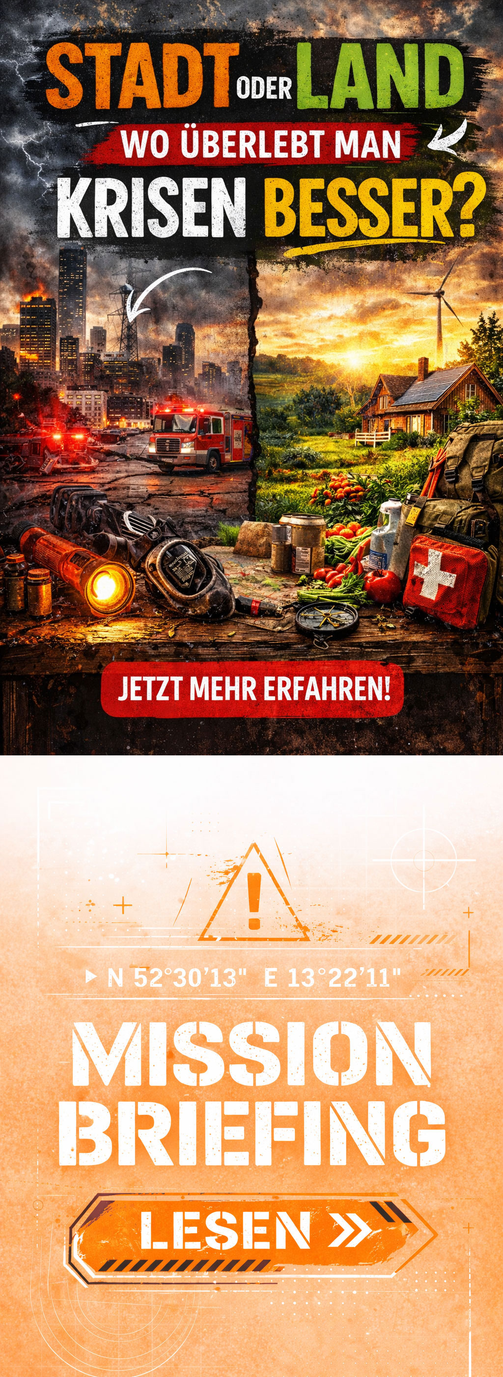 Wo überlebt man Krisen besser, Stadt oder Land