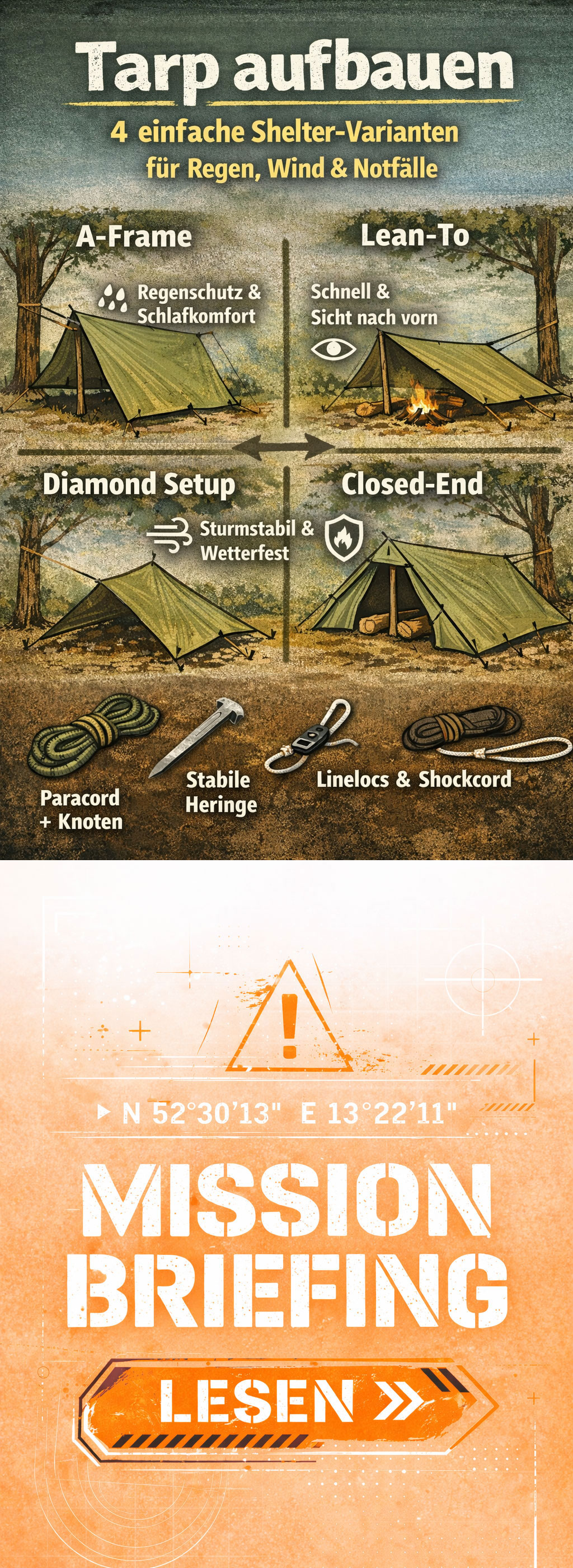 Tarp richtig aufbauen