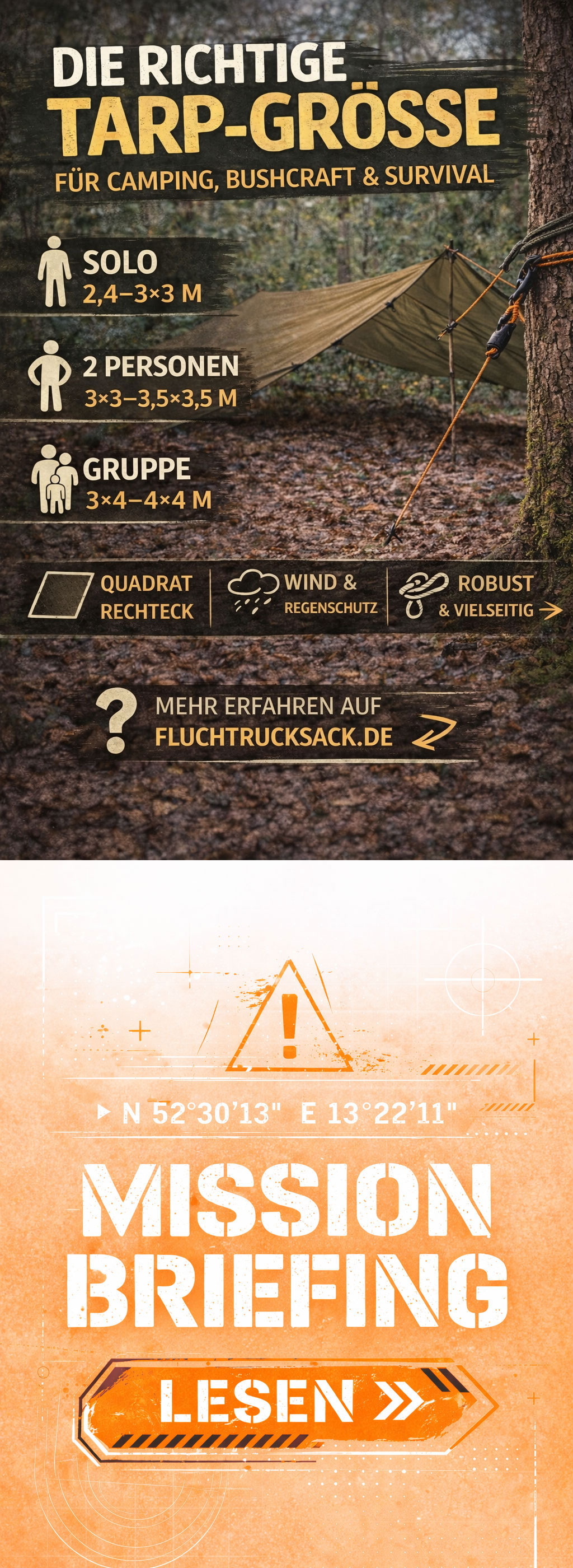 Mission Control11 welche Tarp Grösse ist perfekt für dich