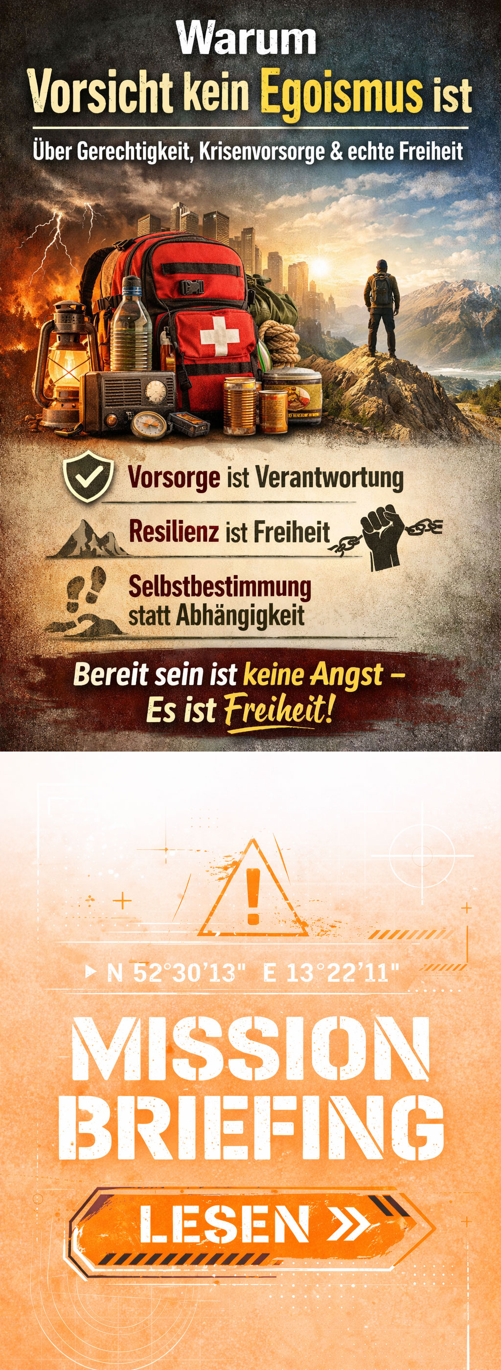 Warum Krisenvorsorge Freiheit bedeutet