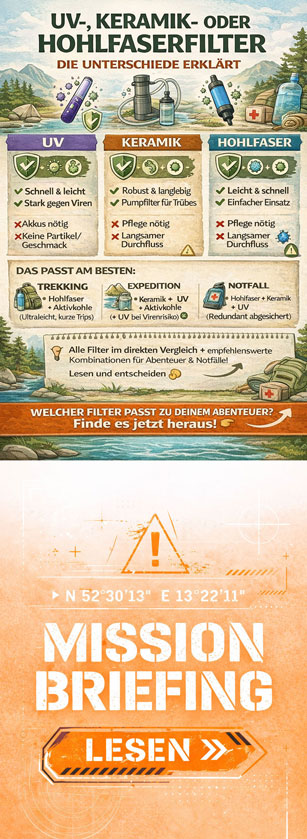 Wasserfilter UV,Keramik oder Hohlfaser für dich geeignet
