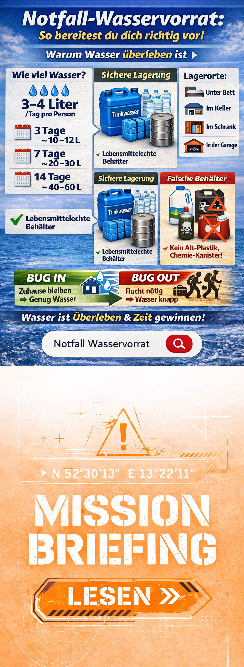 Blogbeitrag wieviel Wasser soll ich lagern pro Person Krisenvorsorge