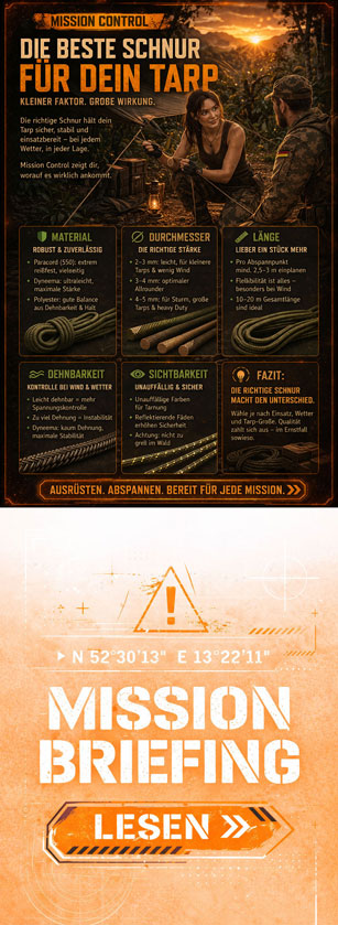Mission Control13 Welche Schnur ist die beste für dein Tarp