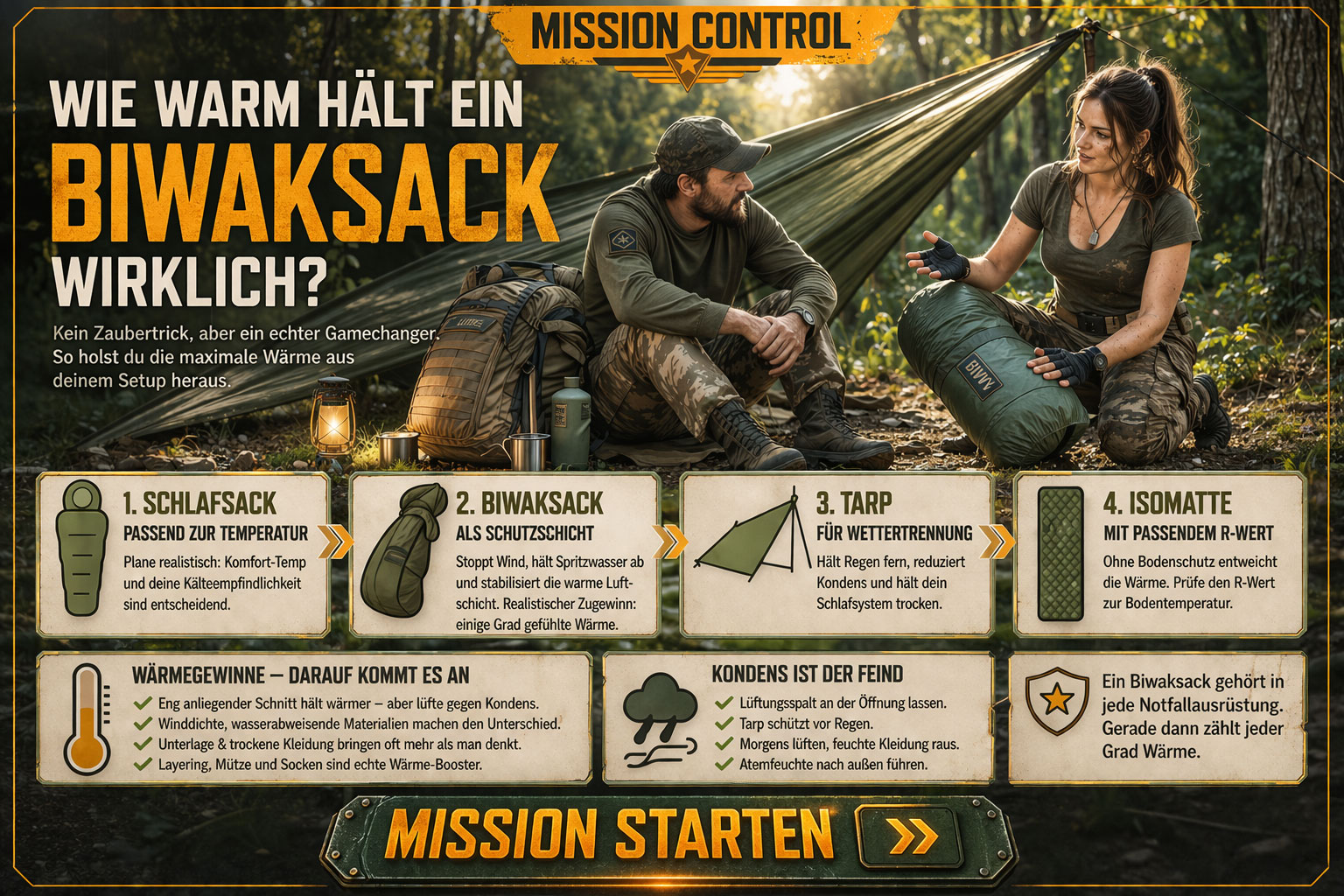 Mission Control 16 Wie warm hält ein Biwaksack wirklich