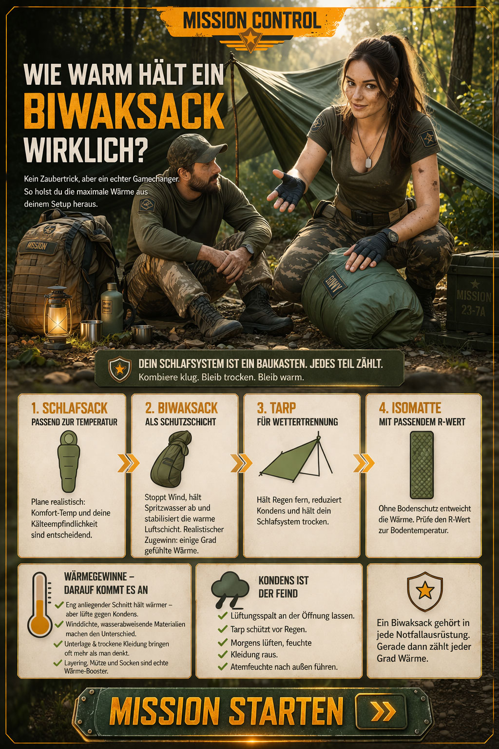 Mission Control 16 Wie warm hält ein Biwaksack wirklich