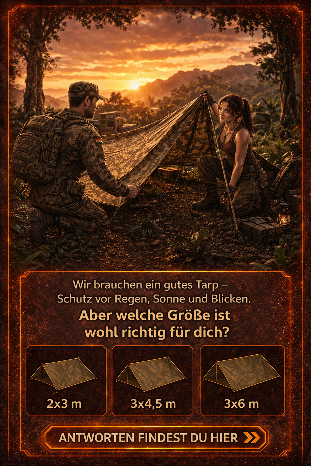 Welche Tarp Gr&ouml;&szlig;e ist perfekt f&uuml;r dich