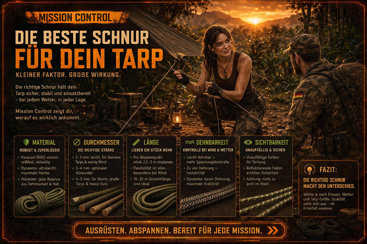 Mission Control Die beste Schnur f&uuml;r dein Tarp