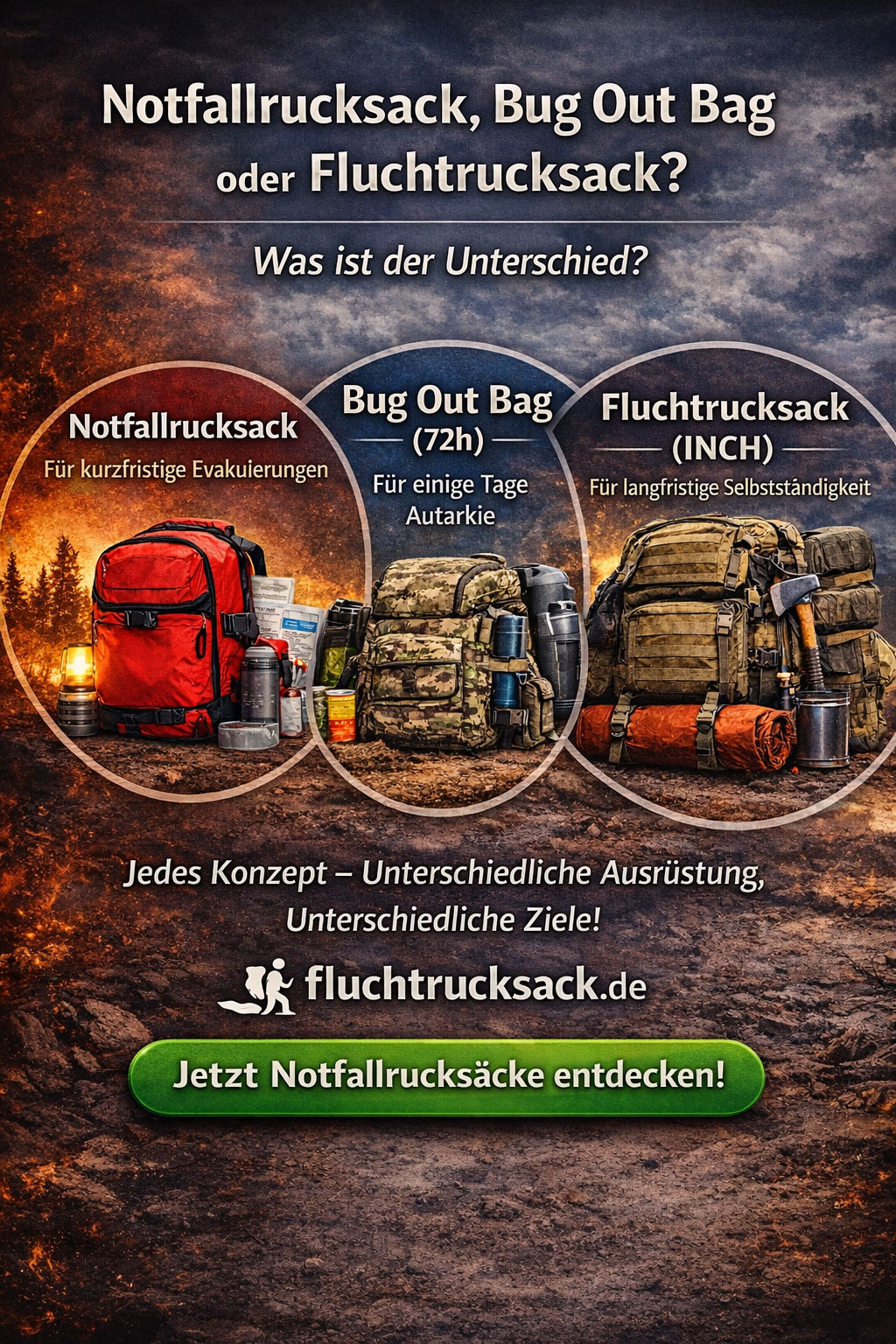 Notfallrucksack, Bug out Bag, Fluchtrucksack was ist der Unterschied
